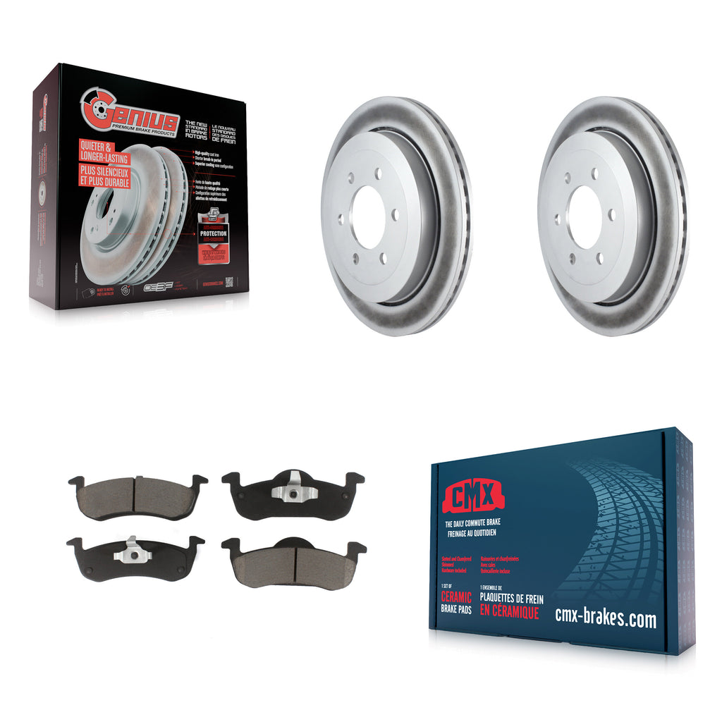 Rear Coat Disc Brake Rotor Ceramic Pad Kit For Ford Expedition Lincoln Navigator