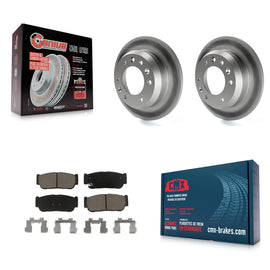 Rear Coated Disc Brake Rotors & Ceramic Pad Kit For Kia Sedona Hyundai Entourage