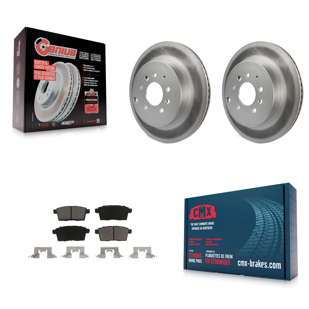 [Rear] 2007-2015 Mazda CX-9 Premium Coated Rotors & Ceramic Pads Brake Kit For Max Braking
