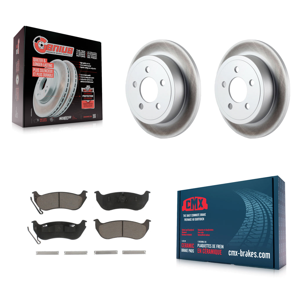 Rear Coated Disc Brake Rotors And Ceramic Pads Kit For Jeep Liberty Wrangler TJ
