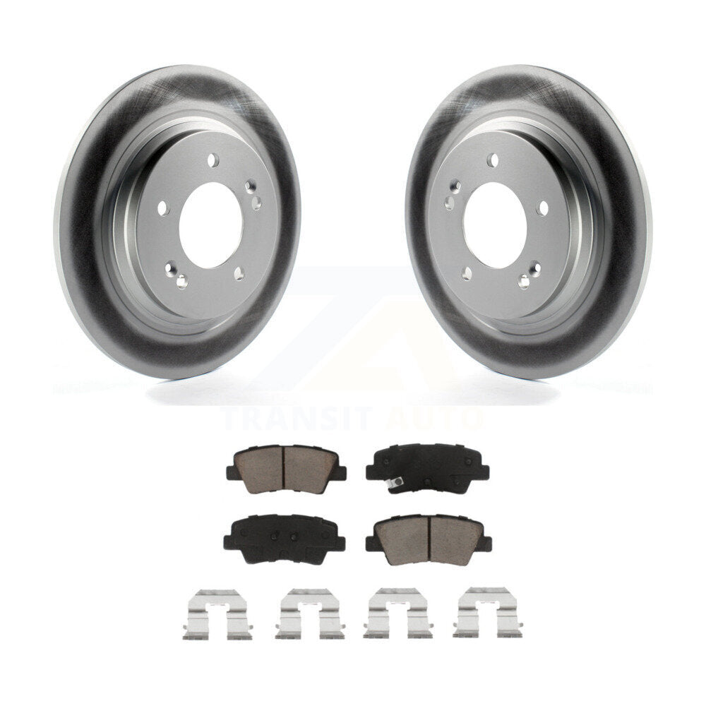 Rear Coat Disc Brake Rotor Ceramic Pad Kit For Kia Optima Hyundai Sonata Soul EV