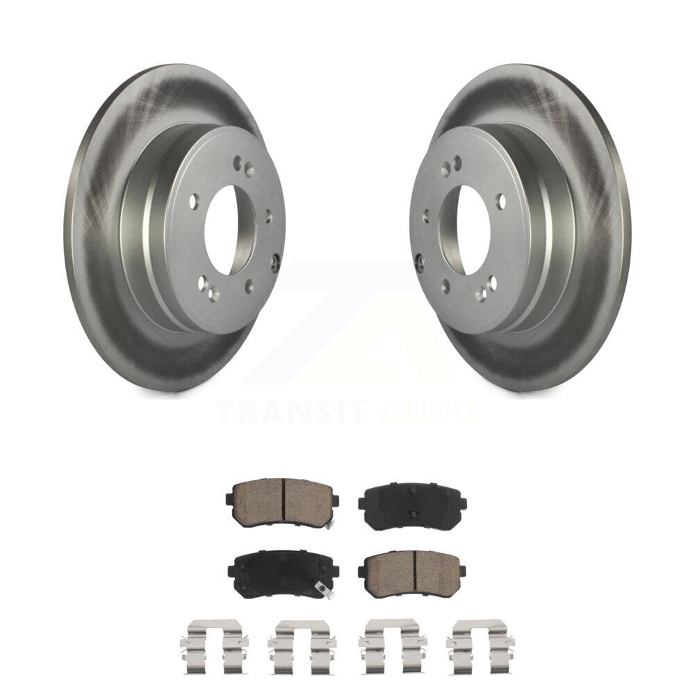 Rear Coated Disc Brake Rotors And Ceramic Pads Kit For Hyundai Sonata Kia Optima