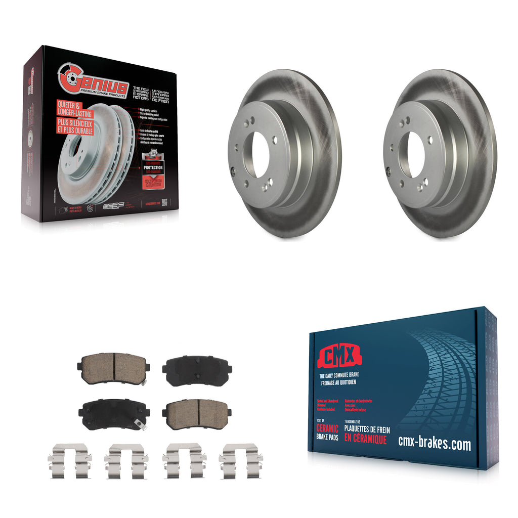 Rear Coated Disc Brake Rotors And Ceramic Pads Kit For Hyundai Sonata Kia Optima