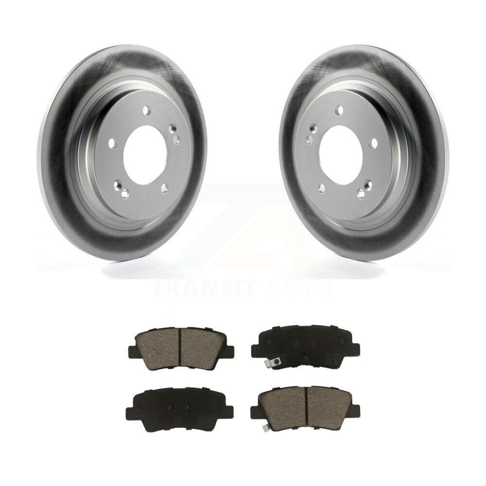 Rear Coated Brake Rotor Ceramic Pad Kit For Hyundai Sonata Kia Optima Elantra GT