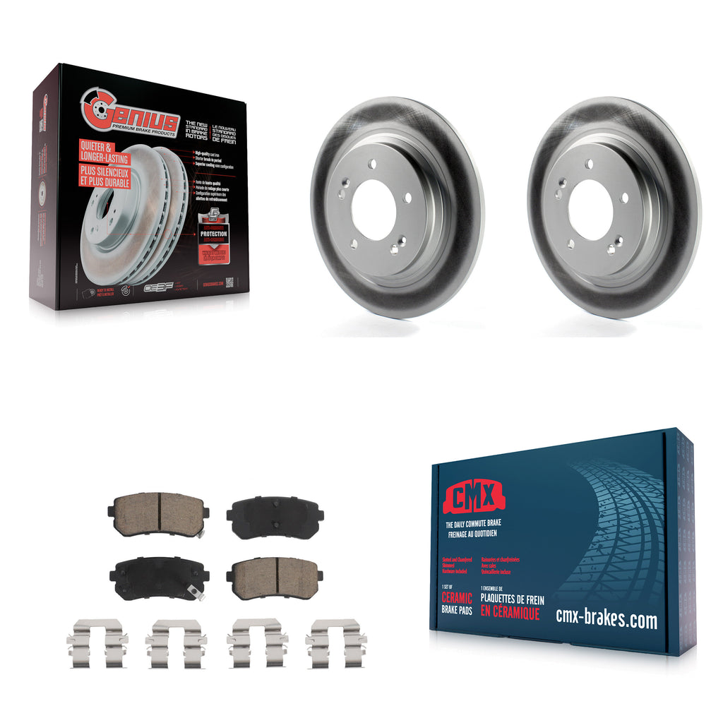 [Rear] 2016 Kia Optima LX/EX/LX 1.6T Premium Coated Rotors & Ceramic Pads Brake Kit For Max Braking