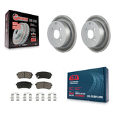 Rear Coat Brake Rotors Ceramic Pad Kit For 2006-2010 Hyundai Accent Kia Rio Rio5