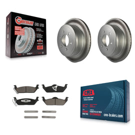 Rear Coated Disc Brake Rotors And Ceramic Pad Kit For Ford F-150 Lincoln Mark LT