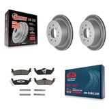 Rear Coated Disc Brake Rotors And Ceramic Pad Kit For Ford F-150 Lincoln Mark LT