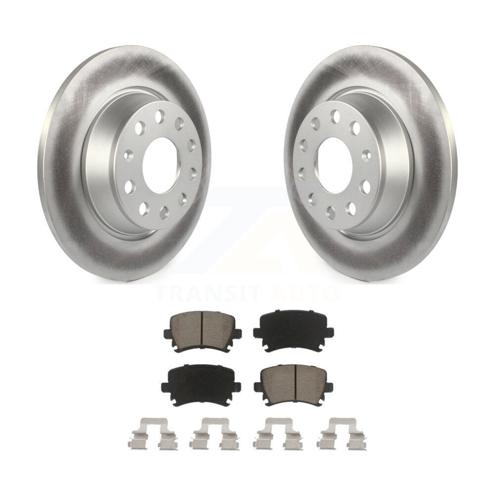 Rear Coat Brake Rotor Ceramic Pad Kit For Volkswagen Tiguan CC Jetta Audi Passat