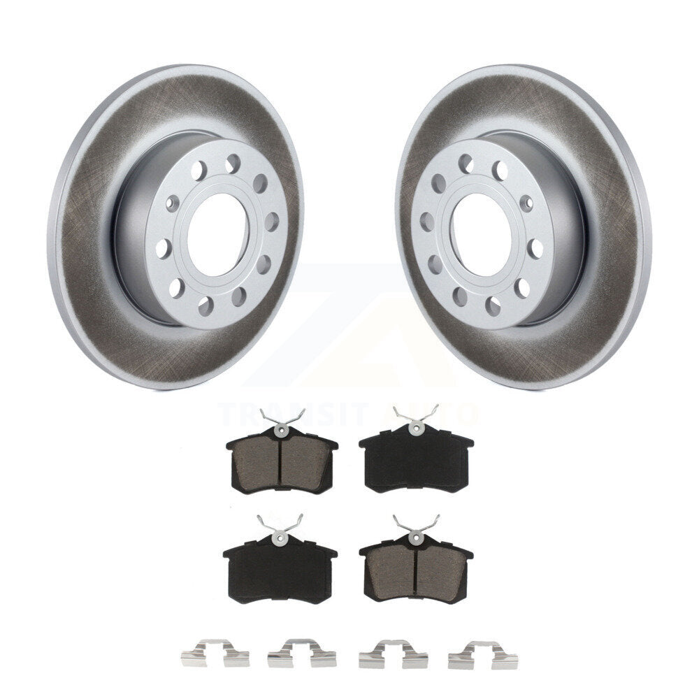 Rear Coated Disc Brake Rotors And Ceramic Pads Kit For Volkswagen Golf