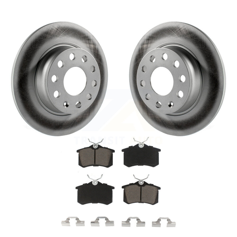 Rear Coated Disc Brake Rotors And Ceramic Pads Kit For Volkswagen Beetle Golf