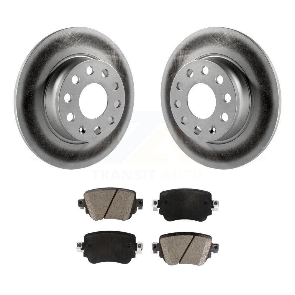 Rear Coat Brake Rotors Ceramic Pad Kit For Volkswagen Passat GTI Golf SportWagen