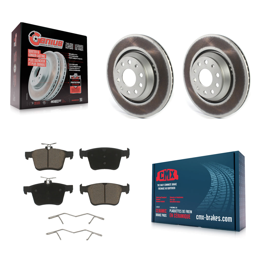 Rear Coat Brake Rotors Ceramic Pad Kit For Volkswagen Atlas Audi Golf R S3 Q3 A3