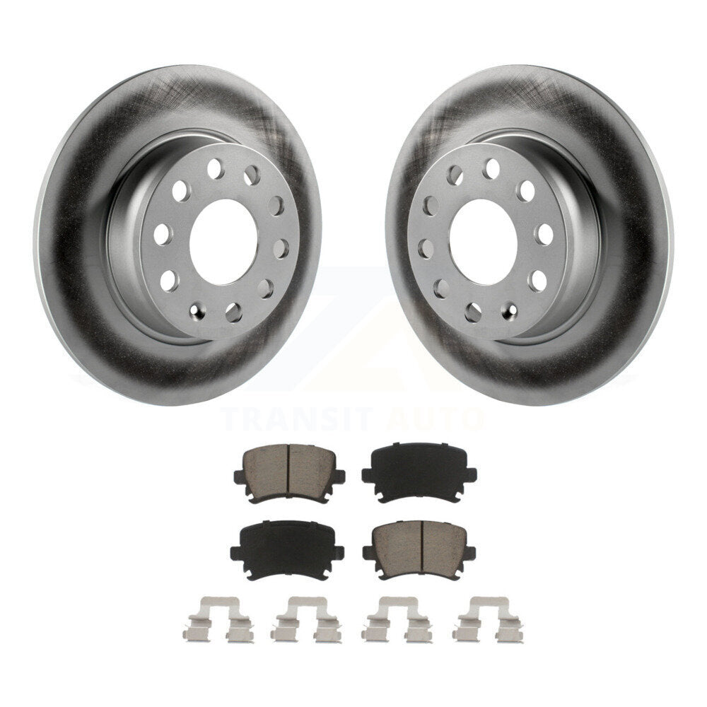 Rear Coated Disc Brake Rotors And Ceramic Pads Kit For Volkswagen GTI