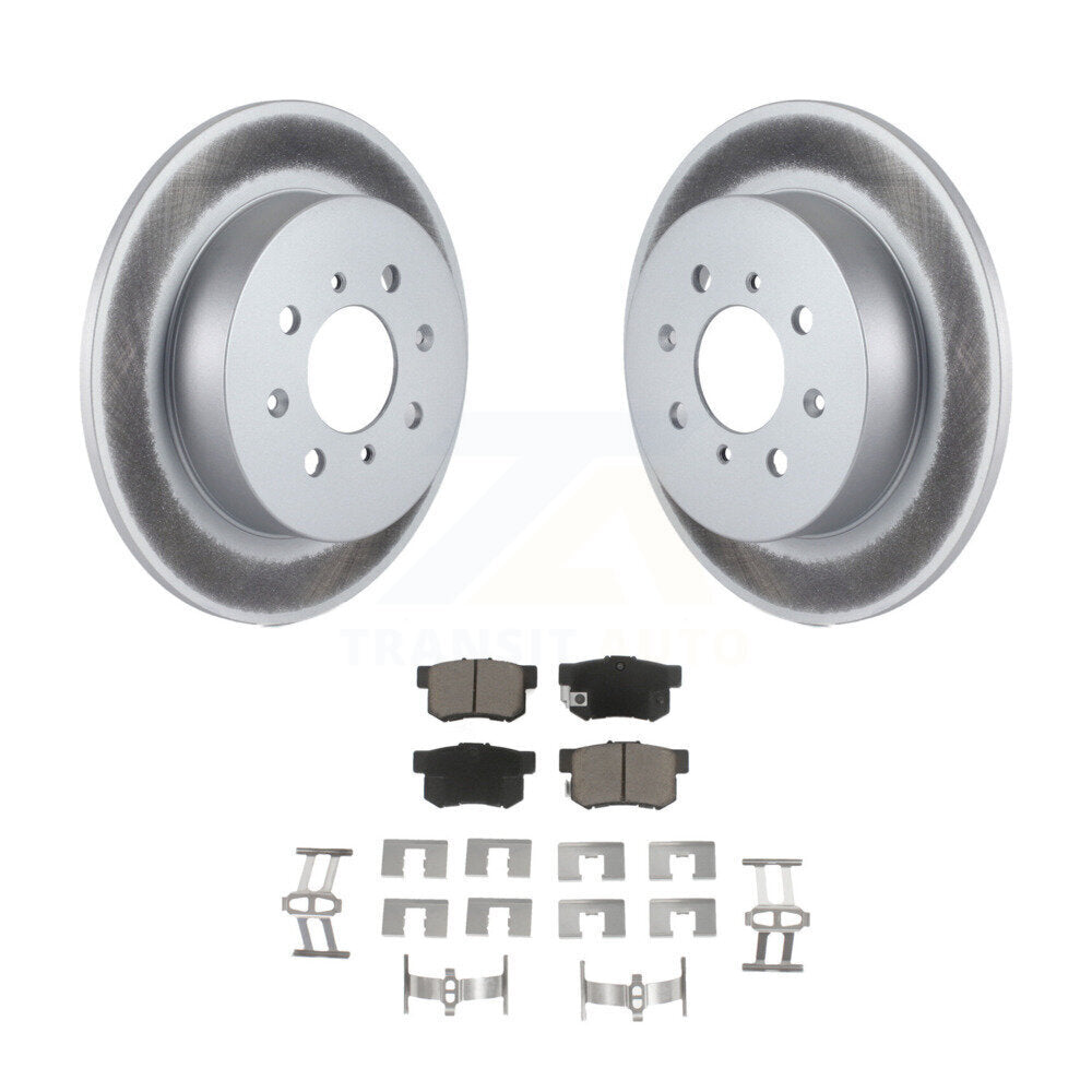 Rear Coated Disc Brake Rotors And Ceramic Pads Kit For Honda Civic Acura EL