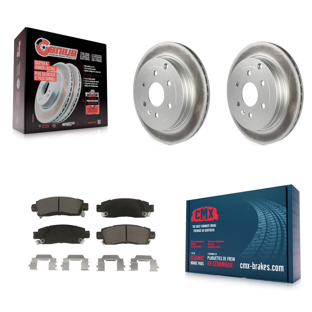 Rear Coated Brake Rotors Ceramic Pad Kit For Chevrolet Traverse GMC Acadia Buick