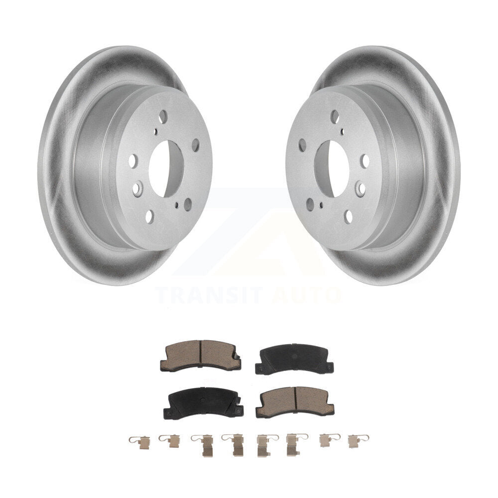 Rear Coated Disc Brake Rotor Ceramic Pad Kit For Toyota Camry Lexus ES300 Solara