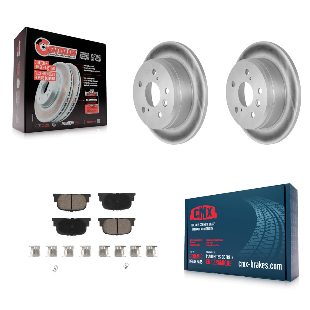 Rear Coated Disc Brake Rotors And Ceramic Pads Kit For Toyota Camry Lexus ES300