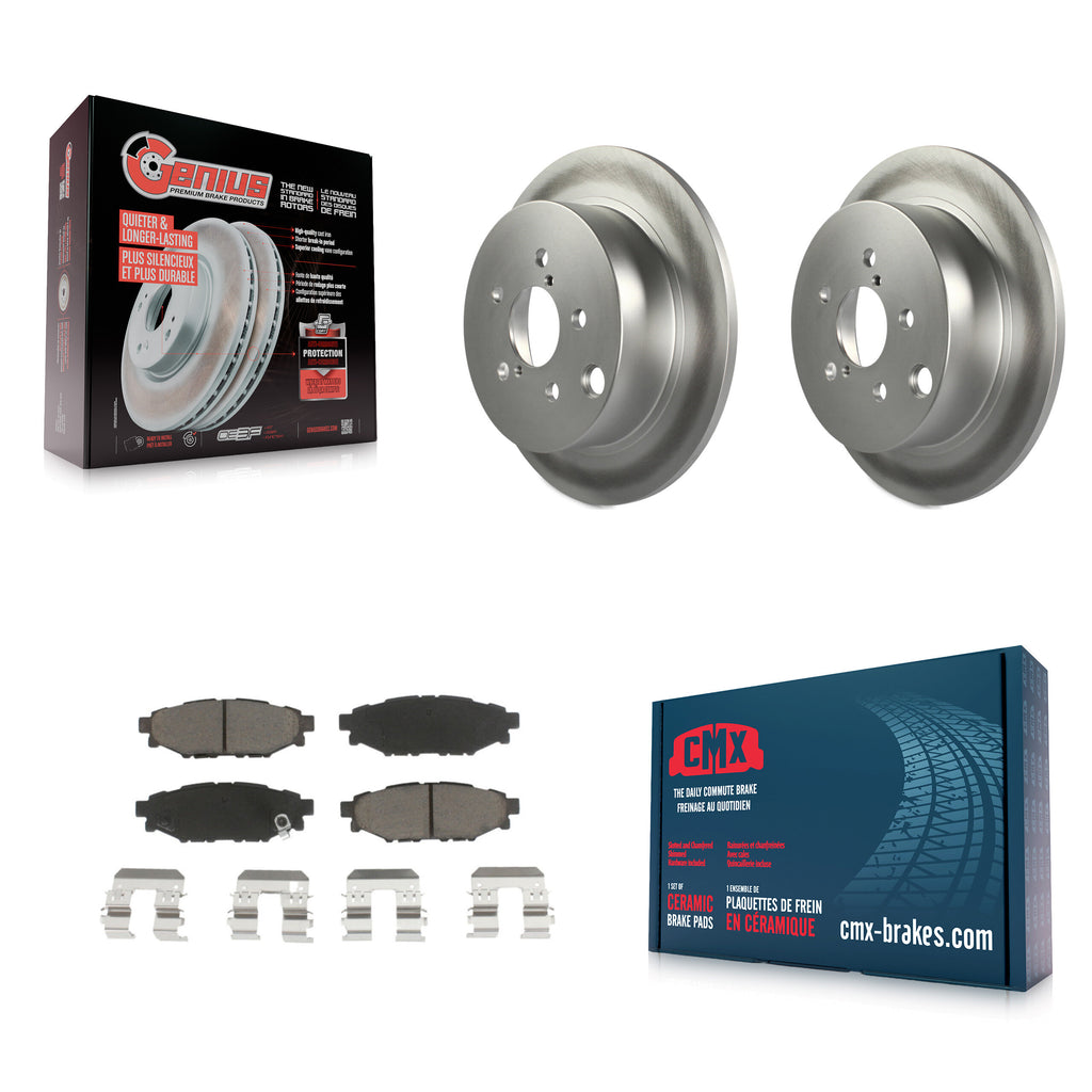 Rear Coated Brake Rotor Ceramic Pad Kit For Subaru Forester Impreza Crosstrek XV