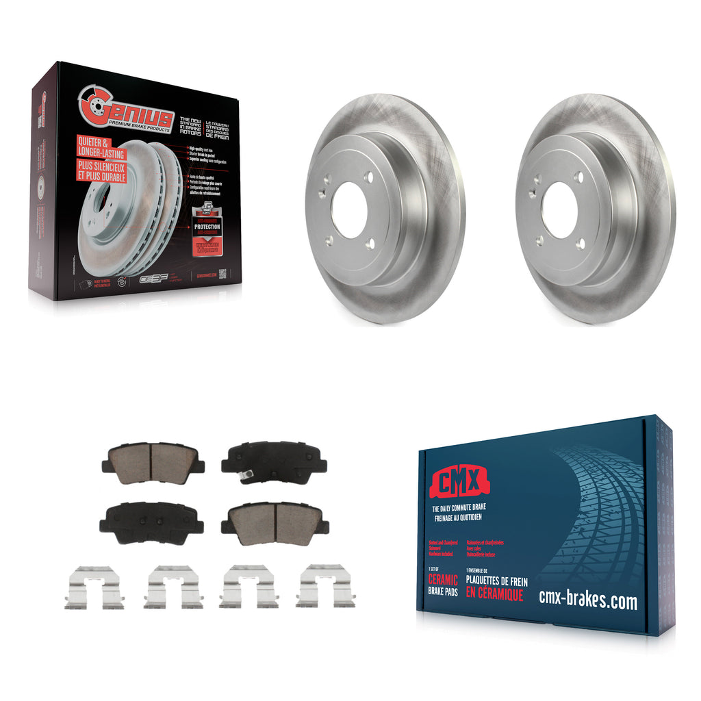 Rear Coated Disc Brake Rotors And Ceramic Pads Kit For Hyundai Accent Kia Rio