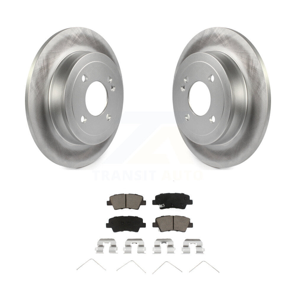 Rear Coated Disc Brake Rotors And Ceramic Pads Kit For Hyundai Accent Kia Rio