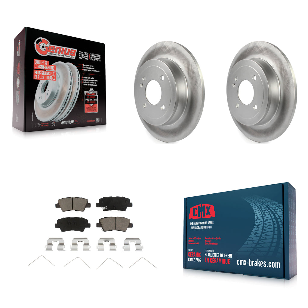 Rear Coated Disc Brake Rotors And Ceramic Pads Kit For Hyundai Accent Kia Rio