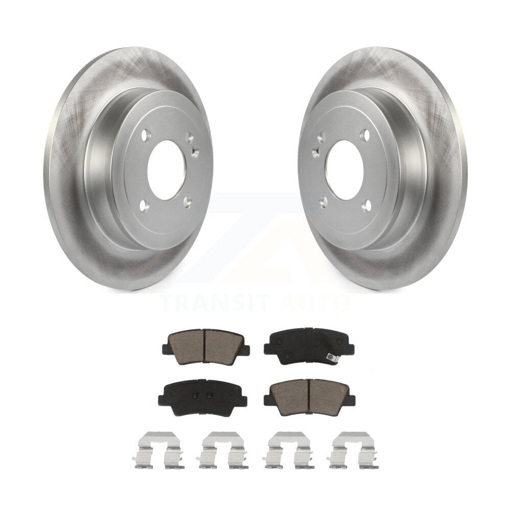 Rear Coated Disc Brake Rotors And Ceramic Pads Kit For 2011 Hyundai Accent