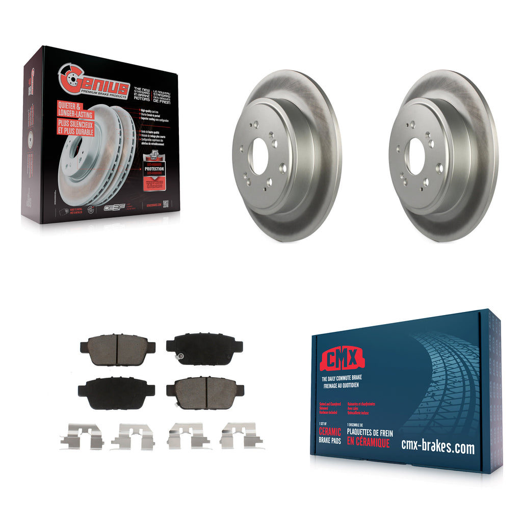 [Rear] 2006-2014 Honda Ridgeline Premium Coated Rotors & Ceramic Pads Brake Kit For Max Braking