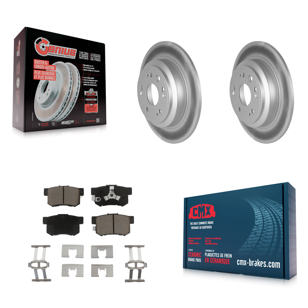 Rear Coated Disc Brake Rotors And Ceramic Pads Kit For Honda Crosstour Accord