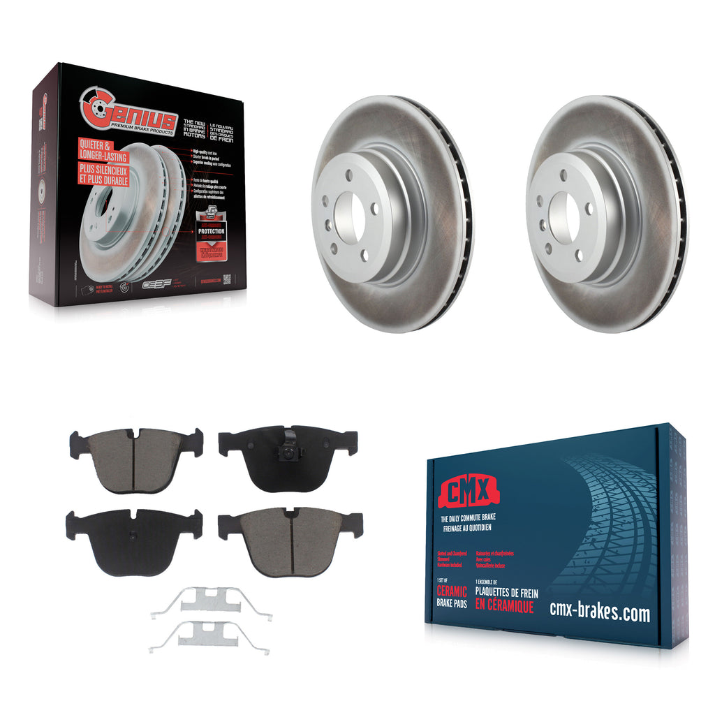 Rear Coated Disc Brake Rotors And Ceramic Pads Kit For BMW X5 X6