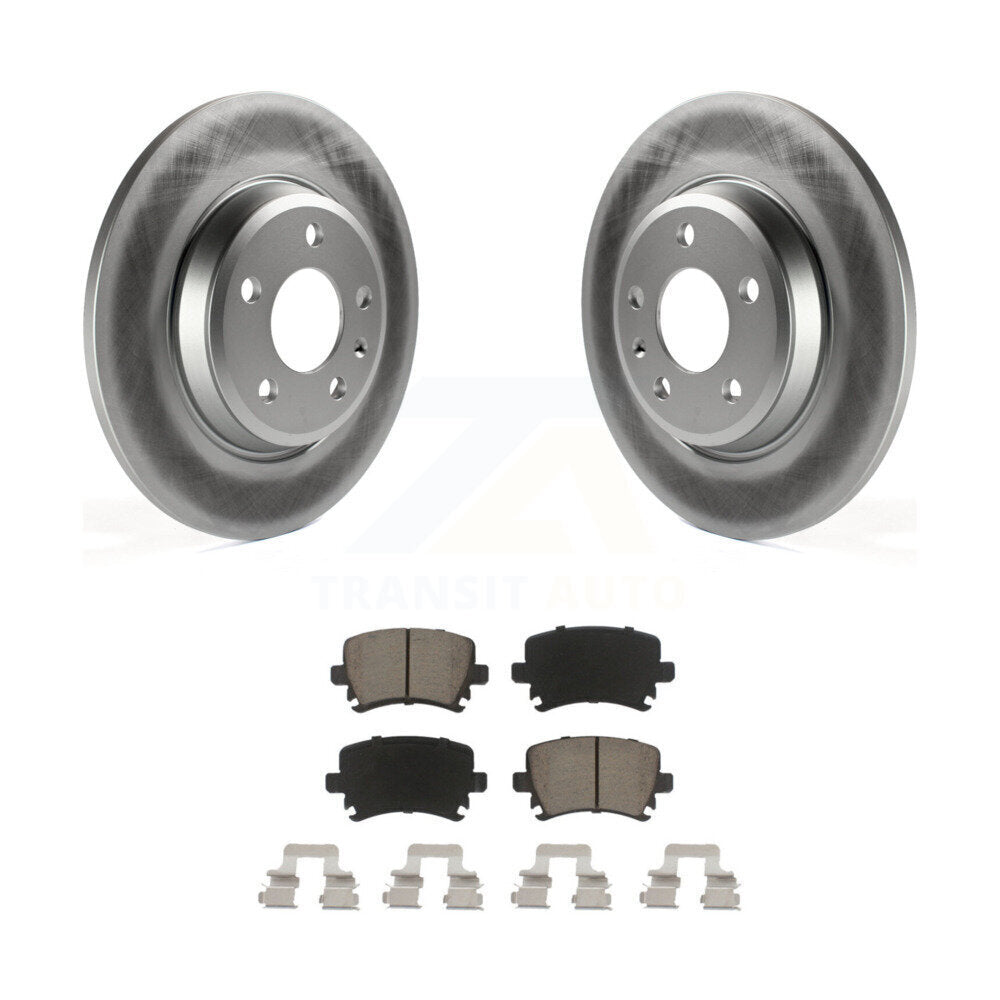 Rear Coat Disc Brake Rotors Ceramic Pad Kit For 2009 Audi A4 Quattro Convertible