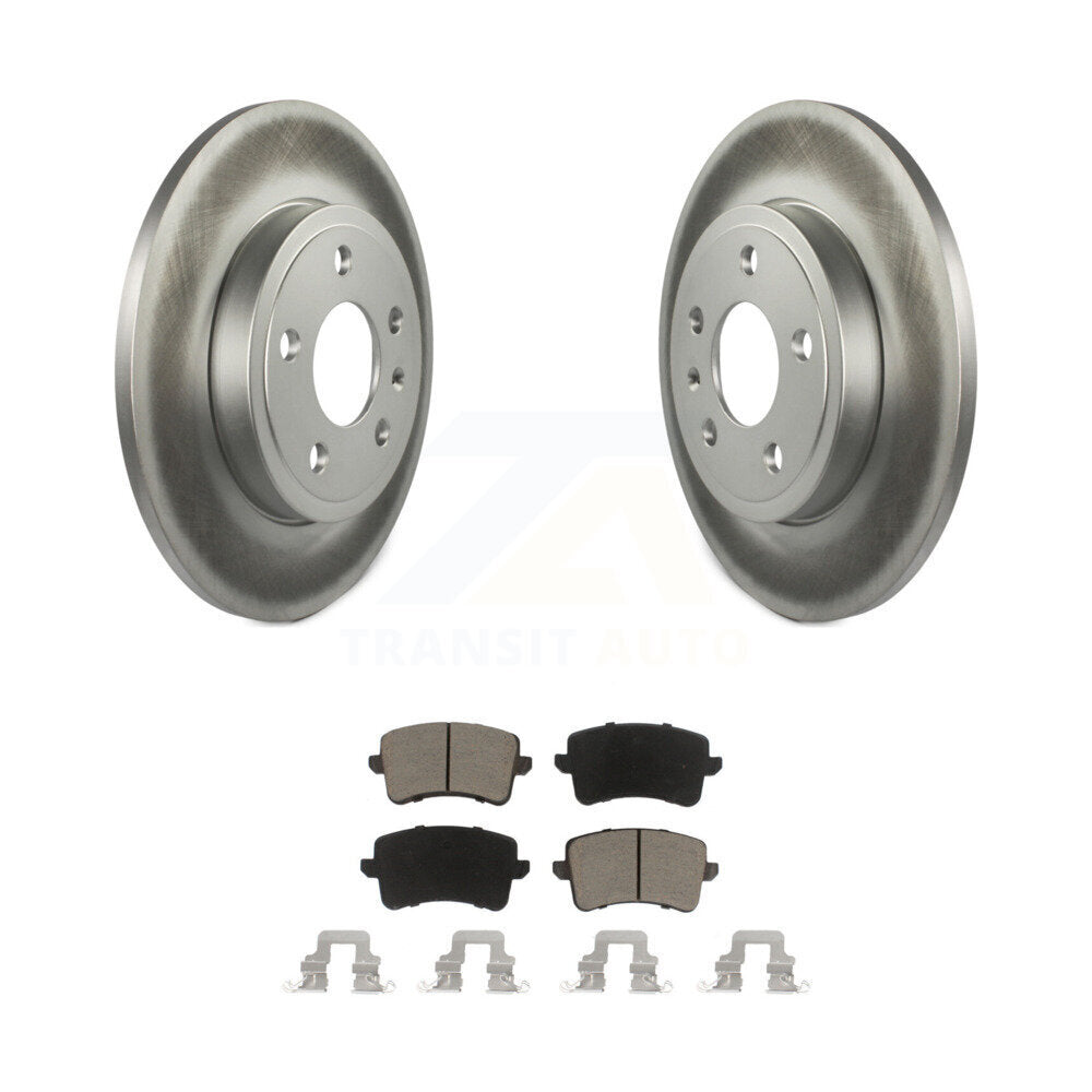 Rear Coat Disc Brake Rotors Ceramic Pad Kit For 2009 Audi A4 Quattro Sedan/Wagon