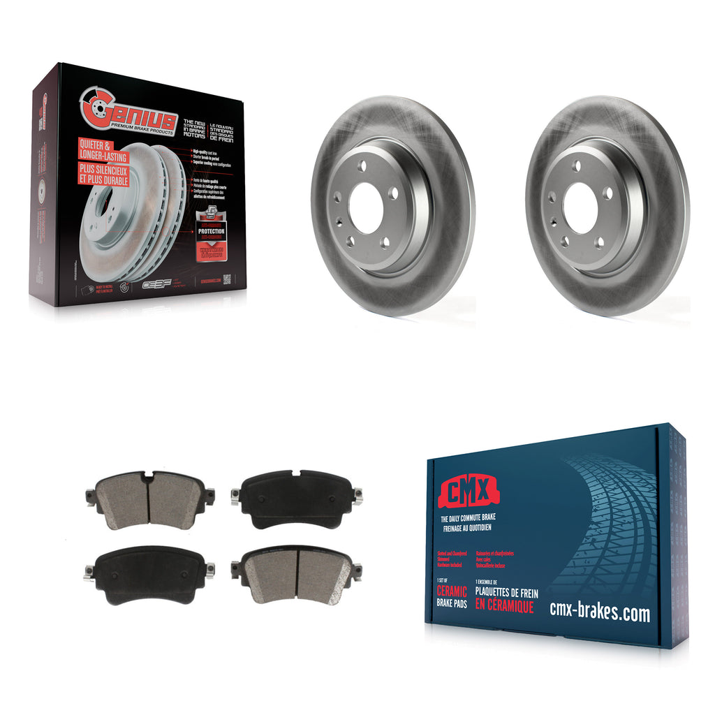 Rear Coated Disc Brake Rotors And Ceramic Pads Kit For Audi A4 Quattro