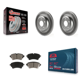 Rear Coated Disc Brake Rotors And Ceramic Pads Kit For Audi A4 Quattro