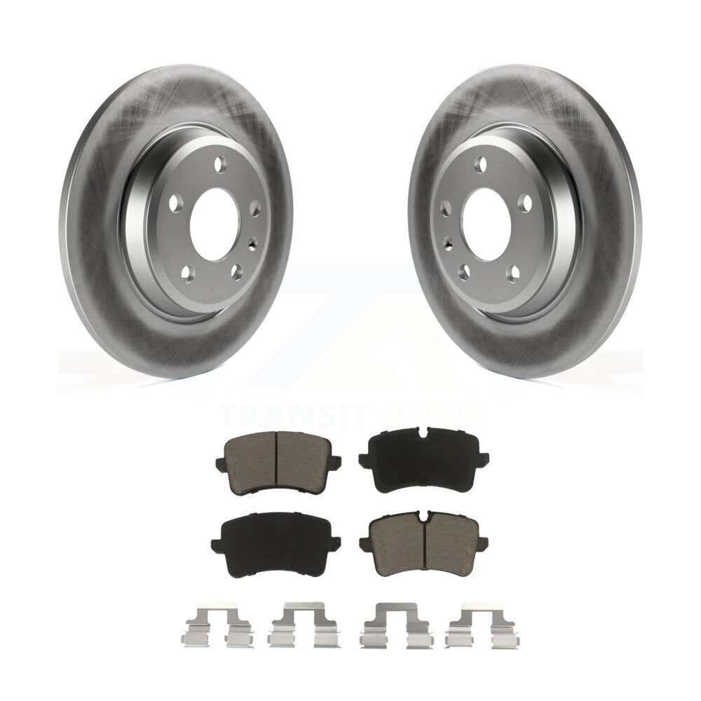 Rear Coated Disc Brake Rotors And Ceramic Pads Kit For Audi A7 Quattro A6