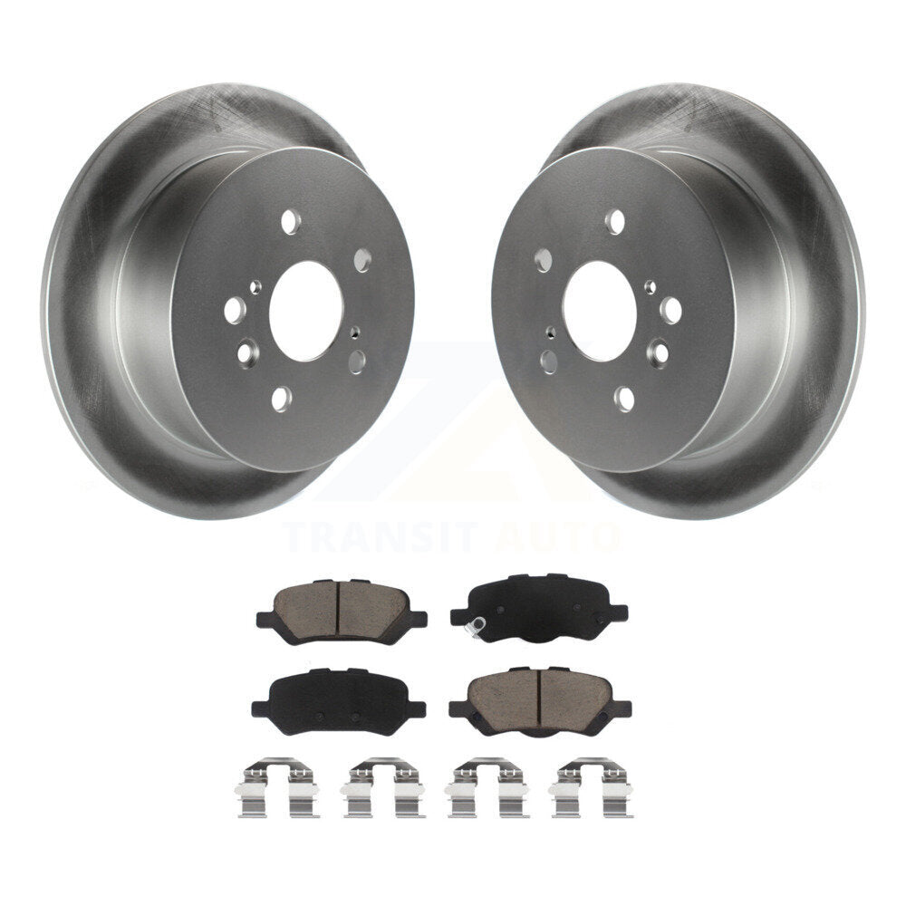 Rear Coated Disc Brake Rotors And Ceramic Pads Kit For 2009-2016 Toyota Venza