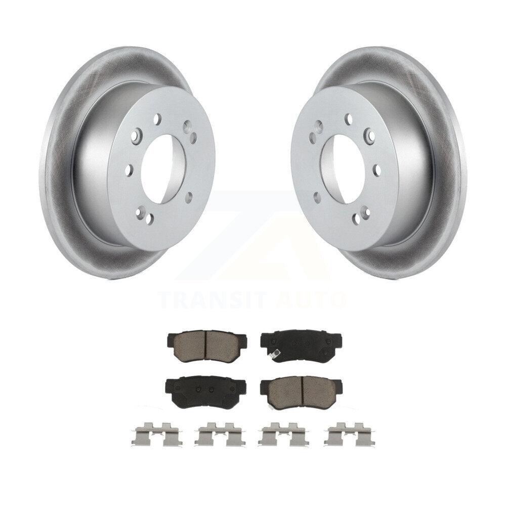 Rear Coated Disc Brake Rotors And Ceramic Pads Kit For Hyundai Elantra