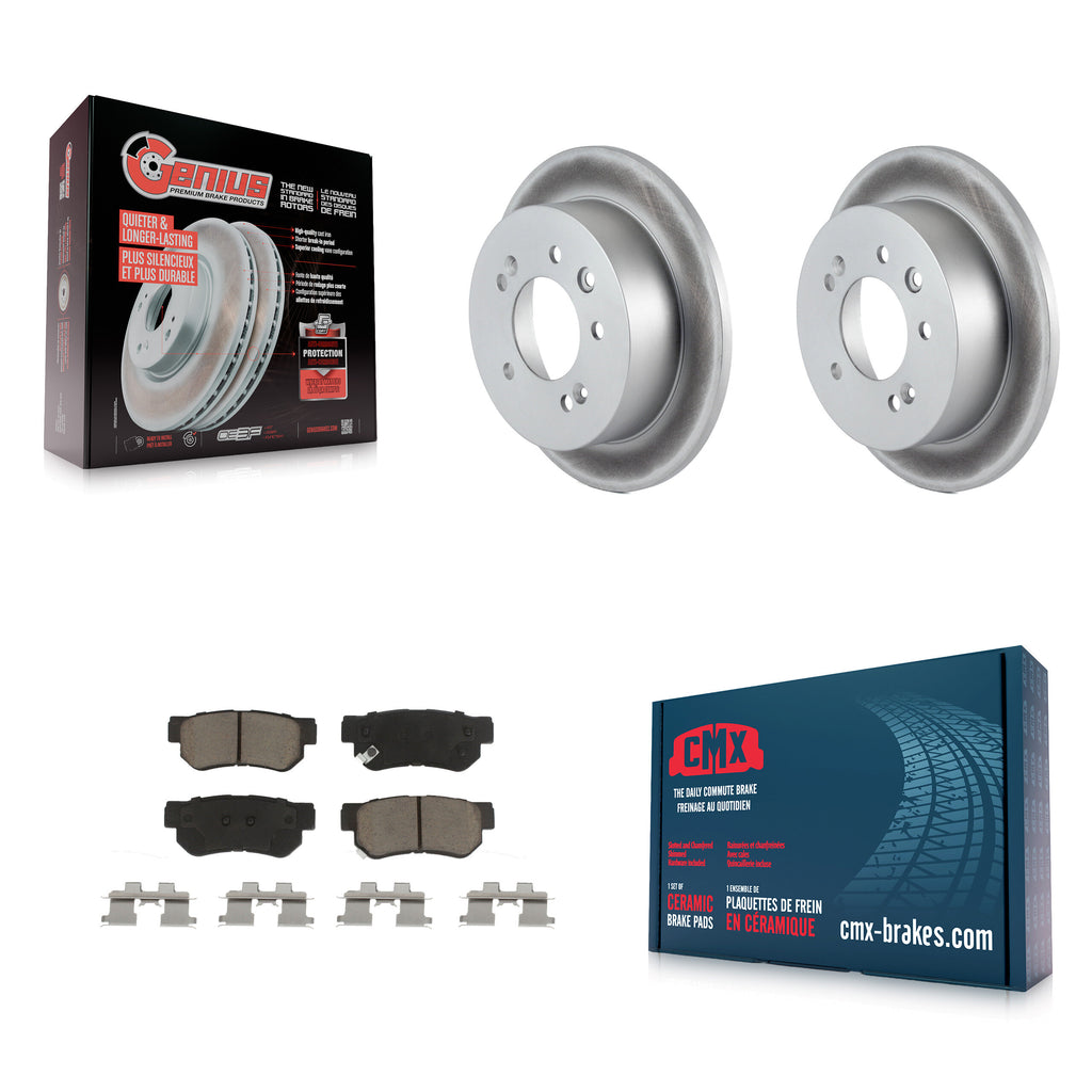 Rear Coated Disc Brake Rotors And Ceramic Pads Kit For Hyundai Elantra