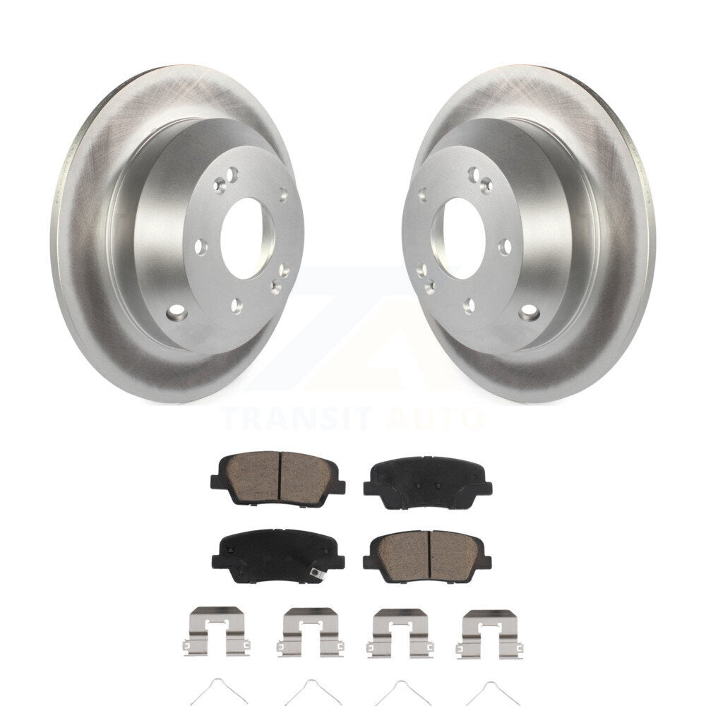 Rear Coat Brake Rotors Ceramic Pad Kit For Kia Sorento Hyundai Santa Fe Sport XL