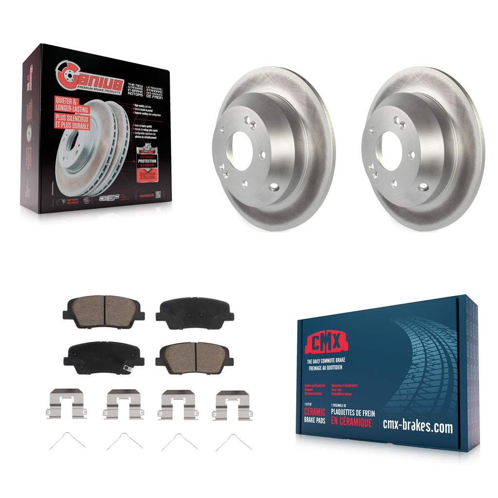 Rear Coat Brake Rotors Ceramic Pad Kit For Kia Sorento Hyundai Santa Fe Sport XL