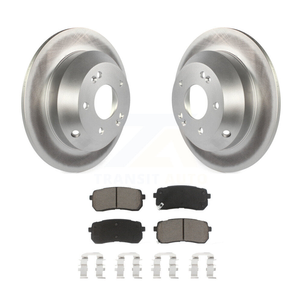 Rear Coated Disc Brake Rotors And Ceramic Pads Kit For 2015-2019 Kia Sedona