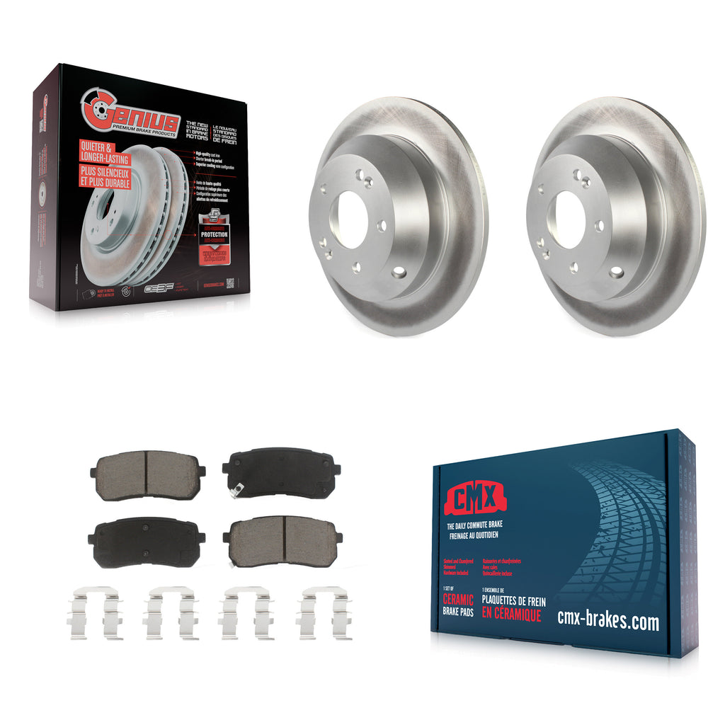[Rear] 2015-2021 Kia Sedona Premium Coated Rotors & Ceramic Pads Brake Kit For Max Braking