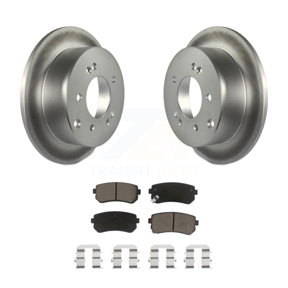 Rear Coated Disc Brake Rotors And Ceramic Pads Kit For Kia Forte Koup Forte5