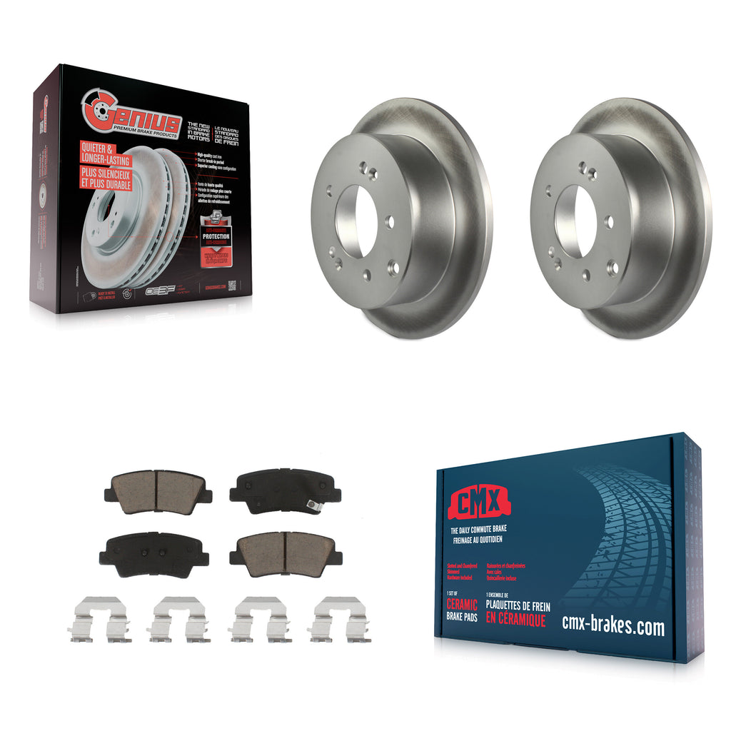 [Rear] 2010-2013 Kia Soul Premium Coated Rotors & Ceramic Pads Brake Kit For Max Braking