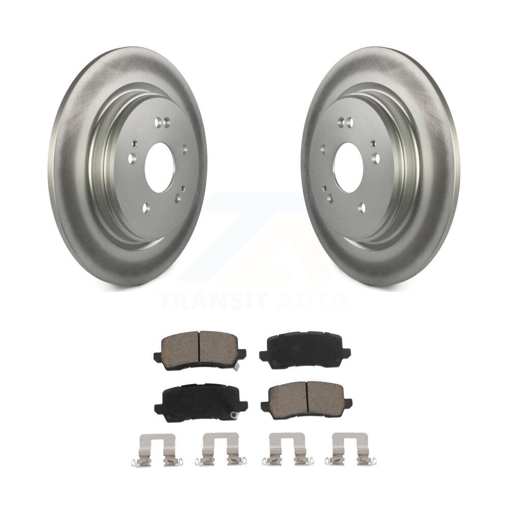 Rear Coated Disc Brake Rotors And Ceramic Pads Kit For 2015-2020 Acura TLX