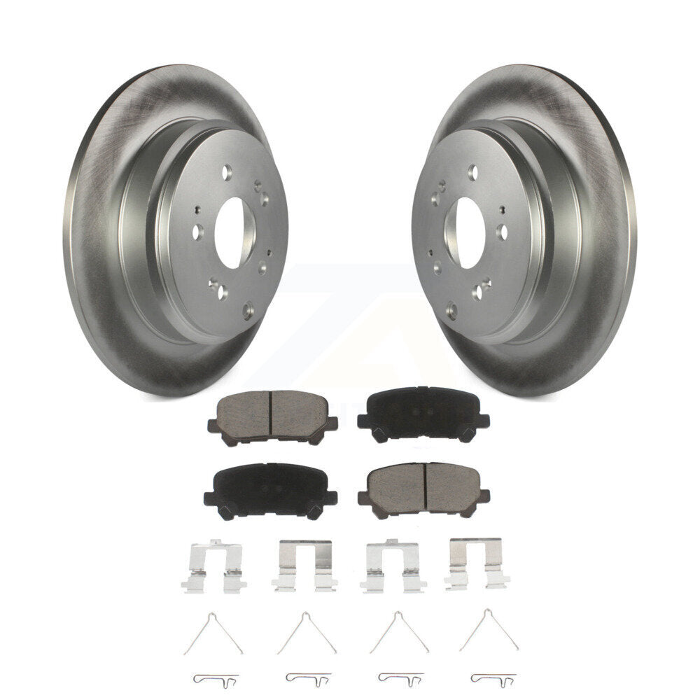 Rear Coat Disc Brake Rotor Ceramic Pad Kit For Honda Odyssey Pilot Acura MDX ZDX