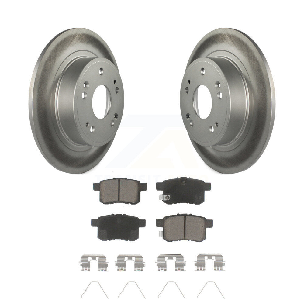 Rear Coated Disc Brake Rotors And Ceramic Pads Kit For Honda Accord Acura TSX