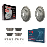 Rear Coated Disc Brake Rotors And Ceramic Pads Kit For Honda Accord Acura TSX