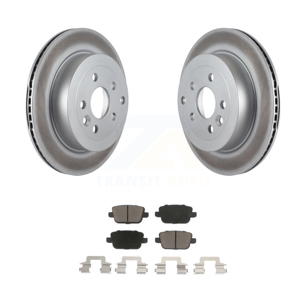 Rear Coated Disc Brake Rotors And Ceramic Pads Kit For 2008-2011 Land Rover LR2