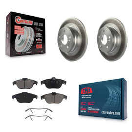 Rear Coated Disc Brake Rotors & Ceramic Pad Kit For Mercedes-Benz C300 C250 C230
